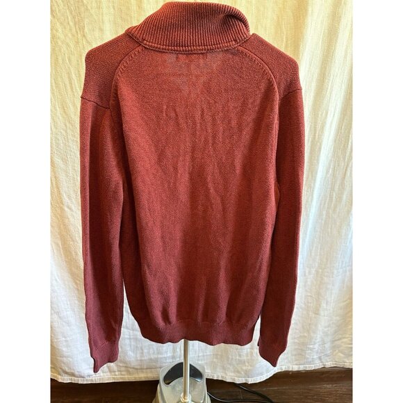 Banana Republic Mens Soft Sweater 2 Pocket 1/4 Button Red Maroon size Medium - Picture 4 of 7
